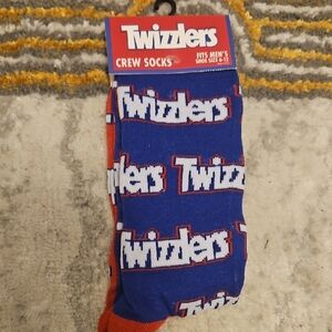 Blue and Red Twizzlers Crew Socks